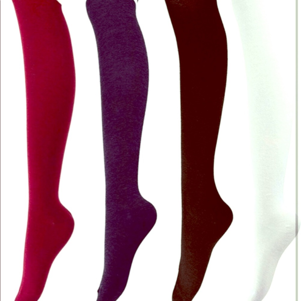 NEW White solid knee high socks